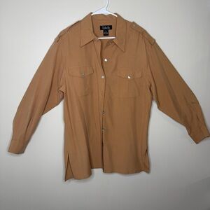 Rafaella 100% Silk Button Down Shirt Size 12